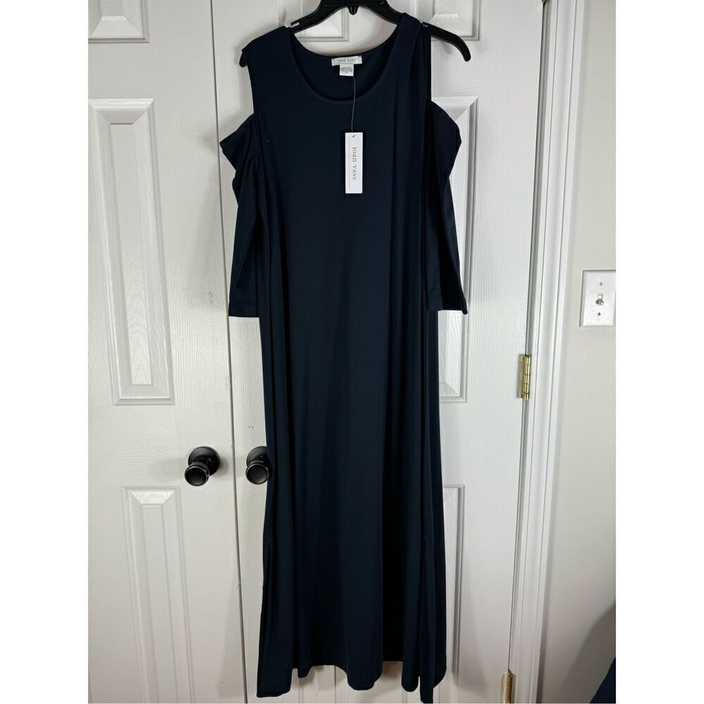 NWT Joan Vass Womens Navy Maxi Dress Size 3P (16P)